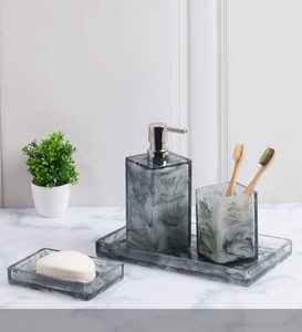 Elegante juego de cuatro piezas de artesanía india, gran oferta, accesorio de baño para hoteles, casas, baño de resina, accesorios de polietileno, hermosos - Product Image 1