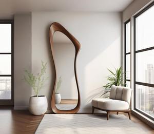 Handmade Art Deco <b>Round</b> Glass Full Length Standing <b>Mirror</b> Rustic Wall and Floor <b>Mirror</b> at Cheap Price - Product Image 4