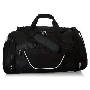 Logo personnalisé nouvelle grande capacité toile de nylon extérieur sac à dos étanche hommes femmes noir pliable sport gym voyage sac polochon