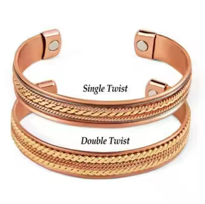 Vente en gros de bracelets en cuivre pur 99.9% polis à la main thérapie magnétique traditionnelle pour le soulagement de l'arthrite cadeaux d'amitié personnalisés - Product Image 1