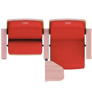 Système de chaises fixes pour auditorium avec support ergonomique du dos et mécanisme d'assise pliable - Product Image 3