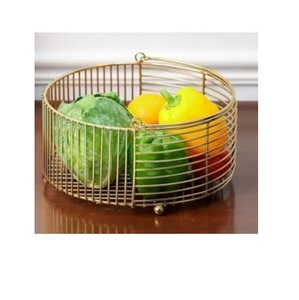 Accesorios de Cocina de Buena Calidad, Cesta de Frutas Decorativa Curvada a Mano, Cesta de Pan y Frutas con Acabado Dorado de Tendencia - Product Image 4