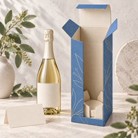 Coffret cadeau pour vin sans alcool avec maintien du col en papier et surface imprimable pour la marque