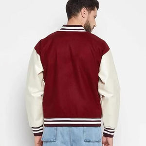 Nouvelle mode de vestes pour hommes à manches en cuir vestes pour hommes de qualité supérieure veste polyvalente en laine à manches en cuir confortable pour homme - Product Image 4