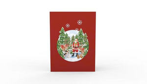 Cartes de vœux de Noël 3D Pop-Up faites à la main au Vietnam avec scène de forêt de traîneau du Père Noël Papier d'art industriel Couleur CMJN - Product Image 2