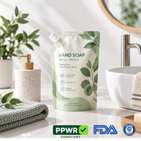 Pochettes de recharge en gros personnalisées avec bec verseur souple pour savon liquide, produits de lavage et marques de soins personnels