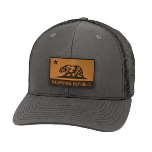 2024新款zjm斜纹棉快照帽黑色普通运动帽，带3D刺绣标签加州共和国棒球帽
