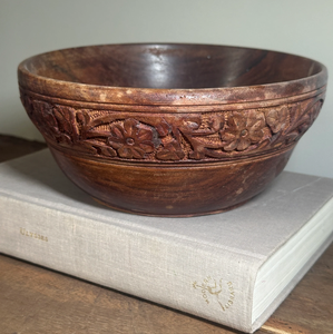 Bol artisanal - Bol à fruits en bois véritable naturel sculpté, écologique, moderne, pour la maison et la cuisine - Product Image 1