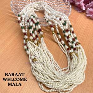 สินค้ามาใหม่ทำด้วยมือสีขาว Moti Mala สำหรับงานแต่งงานและสร้อยคอของ Barat sawagat MINI Mala ชุดมินิ Mala 12 - Product Image 3