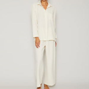 Pigiama da Donna 100% Cotone, Abbigliamento da Casa Personalizzato, Set <span class=keywords><strong>Camicia</strong></span> e Pantaloni Ecologici per Dormire - Product Image 5