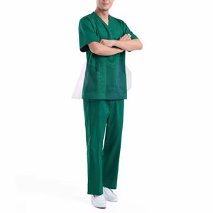 Lightweight Eco-Friendly Cotton Men's <b>Scrub</b> Suit Set for Hospital Use Needle Detection Soft Flexible Smooth Fabric Durable Build - Product Image 2