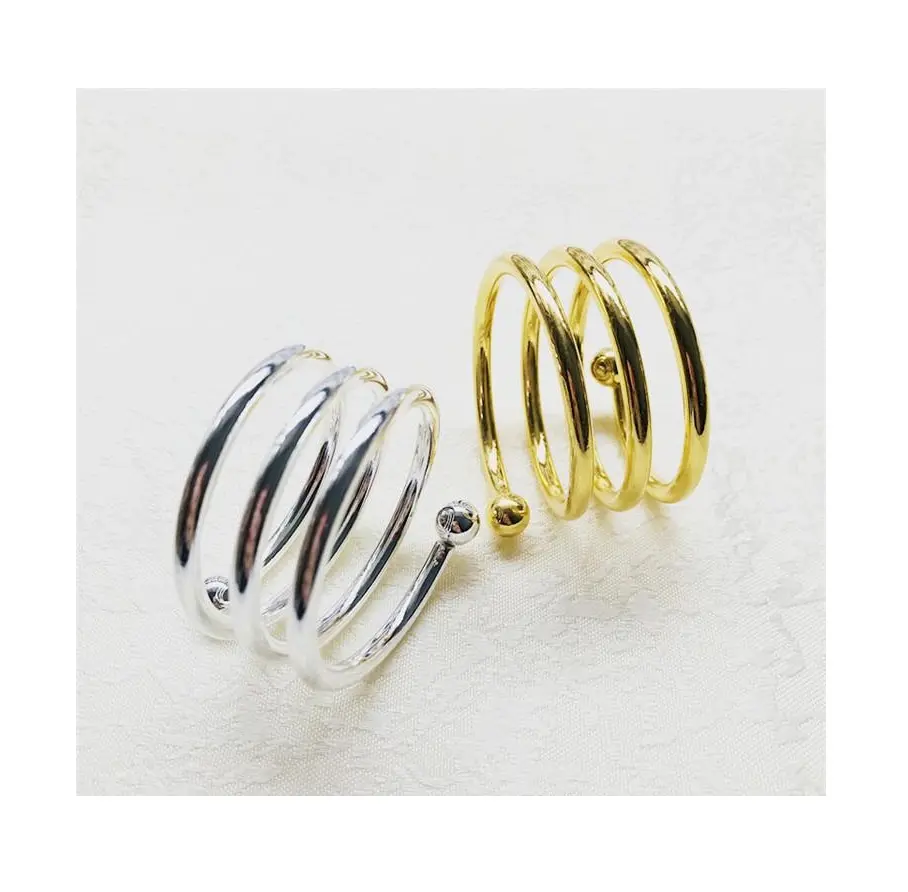 Kustom gesper serbet gaya Eropa cincin serbet emas perak cincin dekorasi untuk pernikahan perjamuan