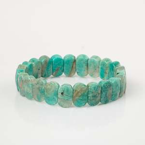 Bracciale in Pietra Naturale Amazzonite a Taglio Largo - Product Image 1