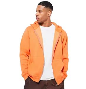 Sweat à capuche zippé personnalisé effet vieilli pour homme, 100% coton, entièrement zippé, thermique, imperméable, écologique, faible MOQ - Product Image 2