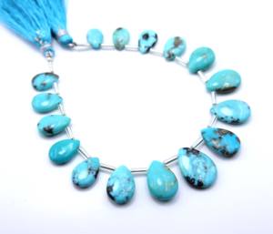 Arizona turquesa suave pera lágrima forma cuentas turquesa Natural piedra preciosa 7 pulgadas joyería hacer piedra - Product Image 1