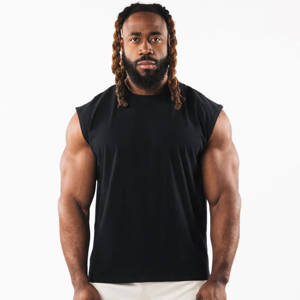 2023 nouveau athlétique course à pied coton biologique entraînement en gros Gym Muscle sans manches Gym hommes haut débardeur - Product Image 1