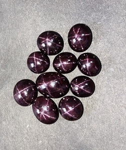 Anillo de granate natural de grado AAA + cabujón liso suelto seis líneas forma de granate de estrella tamaño personalizado hermoso anillo de estrella mezcla de piedra, - Product Image 4