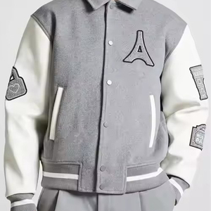 Veste de haute qualité pour hommes Vintage personnalisée brodée rouge blanc tigre Patch collège Streetwear pour l'hiver avant Varsity Baseball - Product Image 4