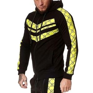 Venta al por mayor 100% chándal de algodón unisex con capucha con patrón sólido rayas impresas que absorbe la humedad y transpirable tallas - Product Image 2