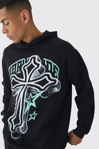 Venta al por mayor logotipo personalizado de gran tamaño pulóver sudaderas con capucha para hombres transpirable pesado Terry Lined sudadera bordado gráfico de invierno - Product Image 3