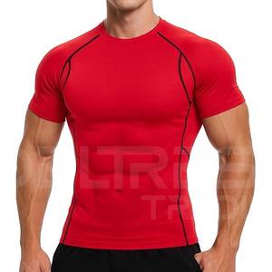 2025 camisetas de compresión de fibra de algodón/bambú para hombres adultos, camisa de cuello redondo con patrón sólido, ropa - Product Image 5