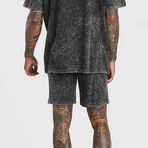 Nouvel Arrivage Vente en Gros Vêtements d'Été pour Hommes : Ensemble Short Sportif Tricoté Respirant Effet Délavé Personnalisé pour la Course et la Gym - Product Image 5