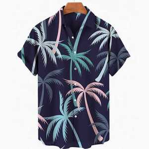 Camiseta hawaiana con estampado personalizado para hombre, ropa de playa relajante, con sublimación, gradiente, fabricación de camisas multicolor - Product Image 3