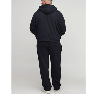 Ensemble de survêtement sport pour homme, hiver, motif uni, fermeture éclair intégrale, vêtements de sport et pantalon empilé, jogging, ensemble 2 pièces - Product Image 2