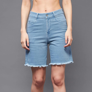 Women's Vintage High Waist Denim Shorts Breathable Summer Casual <b>Cargo</b> Wrap with Button Decoration <b>Y2K</b> Charm Pocket for Ladies - Product Image 1