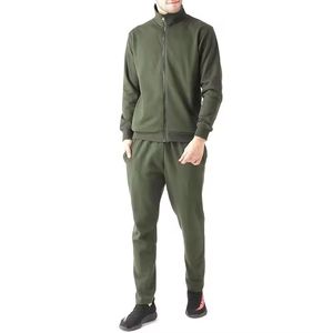 Regular Fitted Breathable Winter Sporty <b>Men's</b> Tracksuit with Solid Printed <b>Fleece</b> Lining Spandex/Polyester T-<b>Shirt</b> - Product Image 5