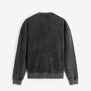 Vente en gros Sweat à capuche délavé à l'acide Streetwear Sweatshirts lourds 100% coton Vêtements d'hiver surdimensionnés pour hommes - Product Image 6