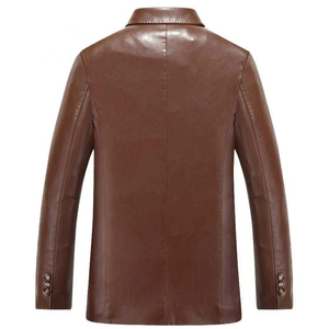 High Quality Custom Notch Lapels Blazers Spring Autumn Slim Fit Men Suit Jacket Fashion Soft Lamb Leather Blazer Genuine Leather - Product Image 6