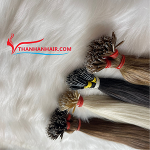Vente Flash 2024 Cheveux Nanoring de haute qualité Extensions de cheveux humains vietnamiens Pointe de kératine droite soyeuse en plusieurs couleurs - Product Image 4