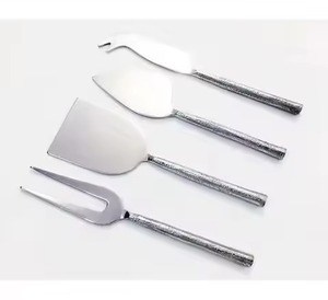 Nouveau concepteur en relief plume poignée brillant argent plaqué fromage couteaux spatule outils ensemble pour vaisselle - Product Image 3