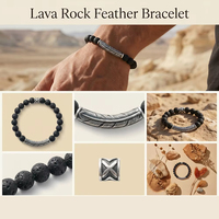 Bracelet Énergie et Force pour Homme en Pierre de Lave Naturelle et Perles, Laiton Plaqué Argent 925 Vintage, OEM/ODM, Faible MOQ