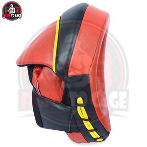 Pads de frappe de boxe en cuir PU noir et orange, qualité supérieure, légers, durables, couleurs personnalisées, pour entraînement en salle de sport - Product Image 4