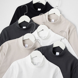 T-shirt graphique personnalisé lourd pour l'impression T-shirt brodé à col roulé à épaules tombantes pour hommes - Product Image 3