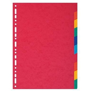 Exacompta Multicolored DIN <b>A4</b> Blank File <b>Folders</b> with 10 Index Tabs Colored Cardboard-File <b>Folder</b> Accessories - Product Image 1