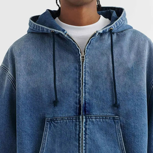 Acid Wash Winter Hoodies Men-Wholesale High Quality Latest Design Vintage OEM Service Breathable Anti-Wrinkle Cotton - Product Image 3