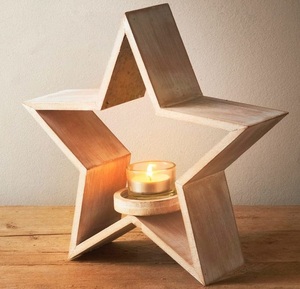 Centre de table de Noël en bois rustique avec base en bois naturel et plateau en aluminium pour décor saisonnier - Product Image 2