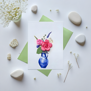 การ์ดอวยพรกระดาษม้วนลายดอกไม้แบบเวียดนามทำด้วยมือพร้อมงานฝีมือยกดอกไม้ที่ไม่เหมือนใครสำหรับเป็นของขวัญ - Product Image 2