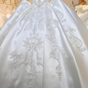 Vestido de Novia de Satén Jancember ML046, Vestido de Novia con Cuentas, Vestido de Gala con Hombros Descubiertos, Vestido de Novia para Ceremonia de <span class=keywords><strong>Matrimonio</strong></span> en Catedral - Product Image 6