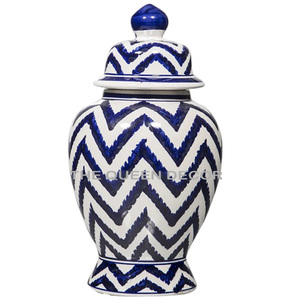 Vase en métal blanc classique de luxe attrayant, pot à gingembre, décoration d'intérieur pour la maison et les hôtels, ornement élégant, rangement - Product Image 2