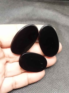 UDGEMS Natural Black Onyx Cabochon Flat Back Oval Loose Gemstone for <b>Crafting</b> Rings Pendants <b>Wire</b> Wrapping Bulk Quantity 100g - Product Image 5