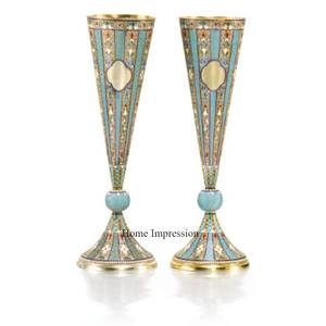 Admirable Designer dernier modèle arrivée vente chaude couleur argent finition aluminium coulé brillant poli trompette Vase approvisionnement - Product Image 2