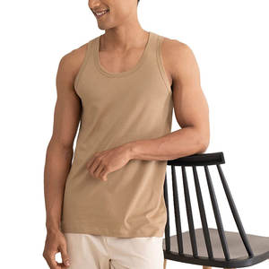 Débardeur de sport décontracté pour homme, fibre de bambou/coton de haute qualité, respirant, anti-boulochage, personnalisable, nouveau design, tricot - Product Image 5