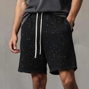 Pantalones Cortos de Alta Calidad para Hombre, Estilo Urbano, Vintage, 100% Algodón, Sólidos, de Talle Alto, con Cierre de Cordón - Product Image 6