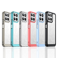 Nouvelles coques de protection colorées en acrylique transparent avec boutons électroplaqués en TPU souple, design uni