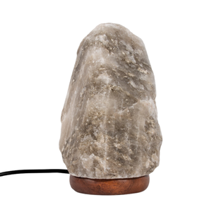 Home Decoration Gift 15W <b>Bulb</b> Dimmer Switch Wooden Base Himalayan Gray Natural Crystal <b>Salt</b> <b>Lamps</b> Pyramid Shape Custom Handmade - Product Image 4
