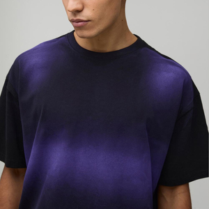 T-shirts amples et courts pour hommes, en coton lourd, délavé à l'acide, vintage, à épaules tombantes, vierges, pour impression streetwear - Product Image 4